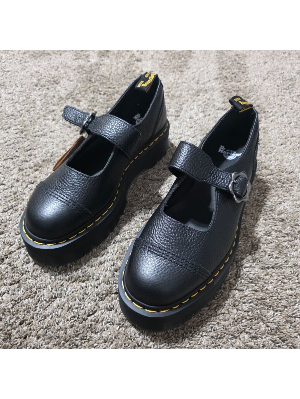 Dr. Martens Addina Flower Buckle Platform Mary Jane Women's US 10 Black